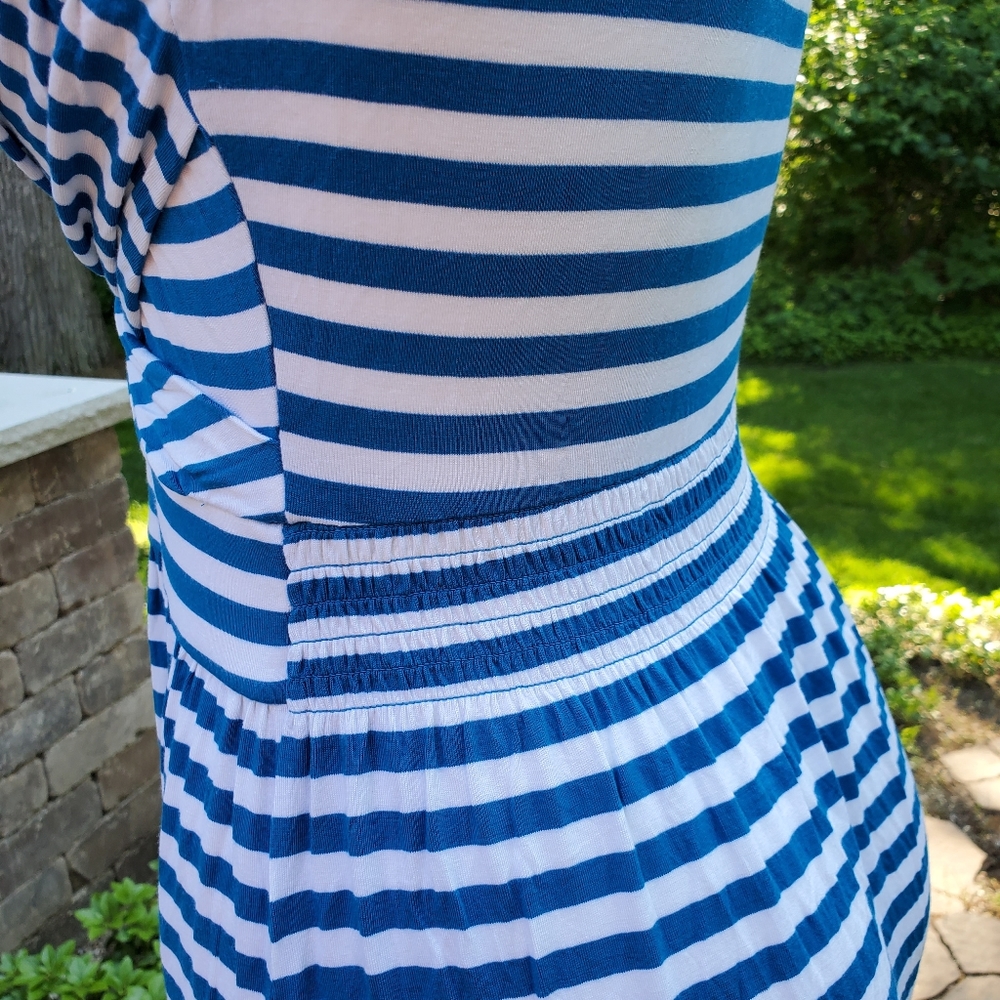 Neiman Marcus Blue and White Stripes Dress - Picture 7 of 11